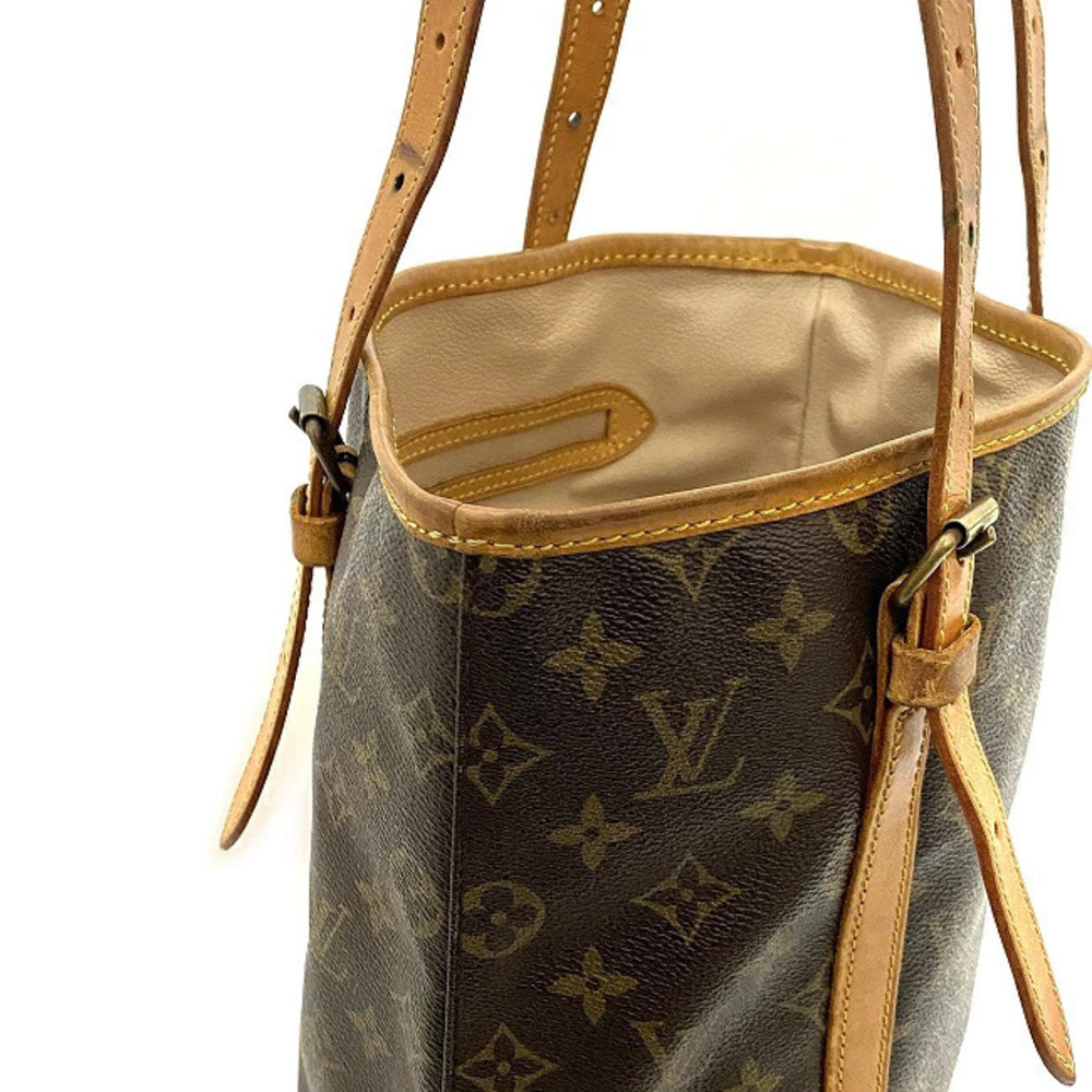 Louis Vuitton Brown Pattern Bag Beige Bucket All Handbag LV Tote over - Picture 7 of 10